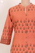 Khaadi Cotton Kurta And Kota Doria Dupatta Set In Floral Block Print