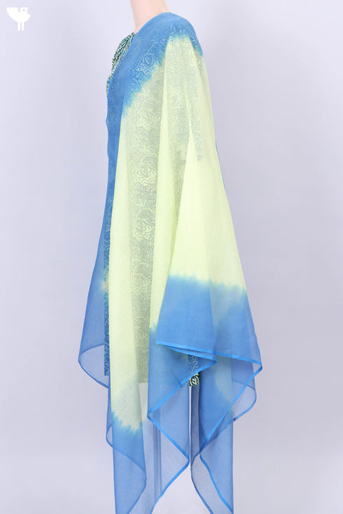 Khaadi Cotton Kurta And Kota Doria Dupatta Set In Floral Block Print