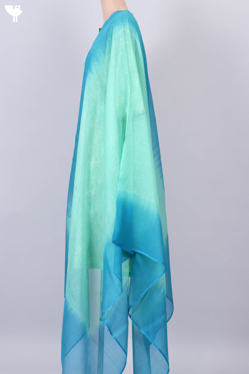 Mulmul Kurta With Kota Doria Dupatta In Floral Block Print