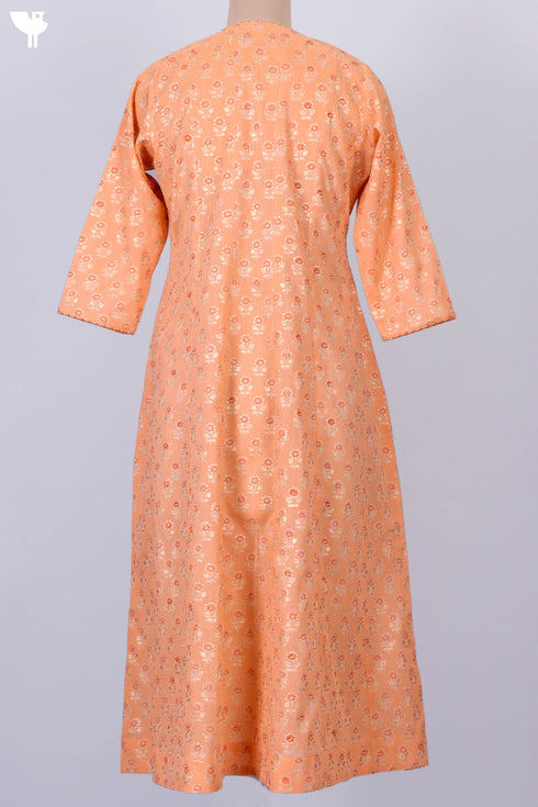 Mulmul Kurta With Kota Doria Dupatta In Floral Block Print