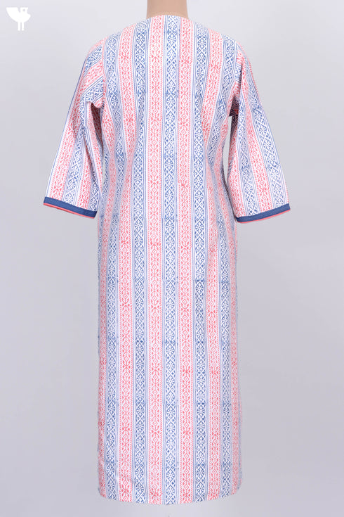 Bizzy Lizzy Kurta and Chiffon Dupatta In Graphic Block Print