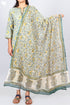 Bizzy Lizzy Kurta With Kota Doria Dupatta in Floral Block Print