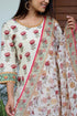 Bengal Cotton Kurta With Kota Doria Dupatta In Floral Block Print