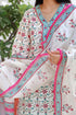 Chanderi Silk Kurta With Dupatta in FloralBlock Print