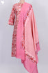 Chanderi Silk Kurta With Dupatta In Floral Block Print