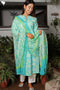 Cambric Cotton Kurta With Kota Dupatta In Floral Block Print