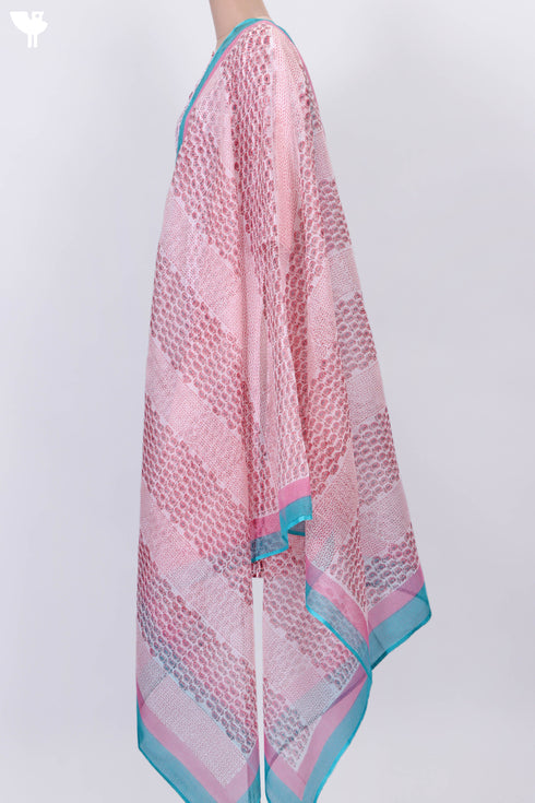 Cambric Cotton Kurta With Kota Dupatta In Traditional Block Print