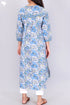 Cambric Cotton Kurta With Kota Dupatta In Floral Block Print