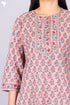 Cambric Cotton Kurta With Kota Dupatta In Floral Block Print