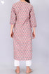Cambric Cotton Kurta With Kota Dupatta In Floral Block Print