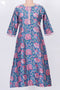 Chanderi Silk Kurta With Dupatta In Floral Block Print