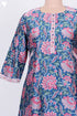 Chanderi Silk Kurta With Dupatta In Floral Block Print