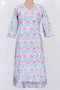 Cotton Slub Kurta With Kota Dupatta in Floral Block Print