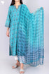 Bizzy Lizzy Kurta With Chiffon Dupatta in Floral Block Print