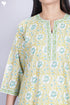 Bizzy Lizzy Kurta With Chiffon Dupatta in Floral Block Print
