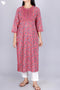 Bizzy Lizzy Kurta With Chiffon Dupatta in Graphic Block Print