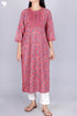 Bizzy Lizzy Kurta With Chiffon Dupatta in Graphic Block Print