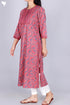 Bizzy Lizzy Kurta With Chiffon Dupatta in Graphic Block Print