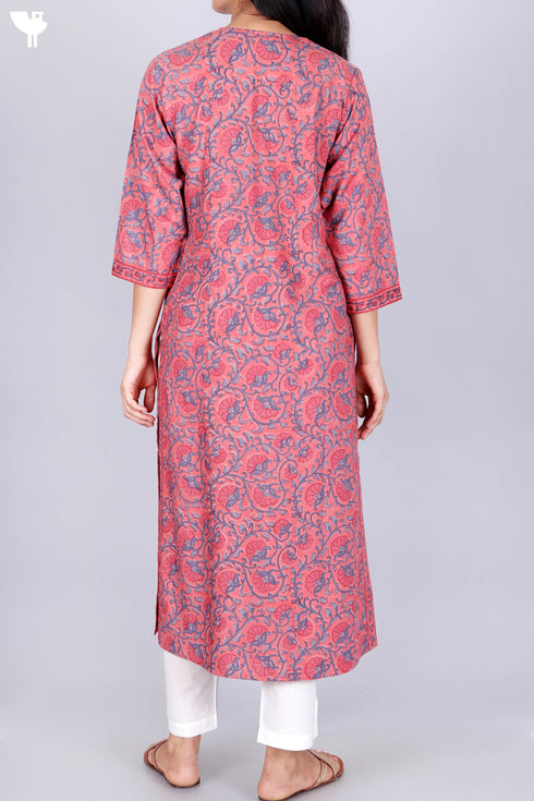 Bizzy Lizzy Kurta With Chiffon Dupatta in Graphic Block Print