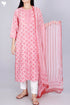 Bizzy Lizzy Kurta With Chiffon Dupatta in Graphic Block Print