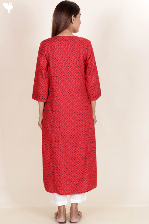 Bizzy Lizzy Kurta With Chiffon Dupatta in Block Print