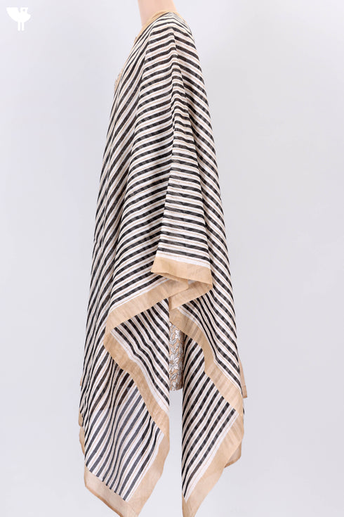 Chanderi Silk Kurta Dupatta Set In FloralBlock Print