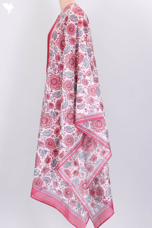 Chanderi Silk Kurta Dupatta Set In Floral Block Print