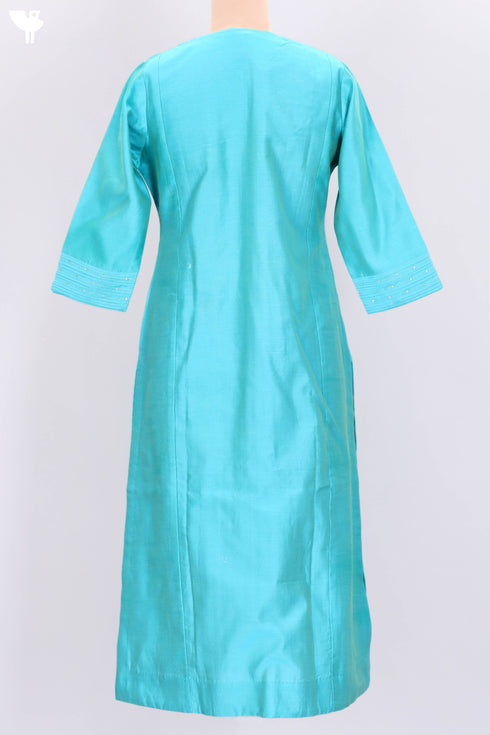 Chanderi Silk Kurta Dupatta Set In Floral Block Print