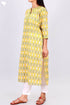 Terry Voile Kurta With Chiffon Dupatta In Graphic Print