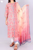 Terry Voile Kurta With Chiffon Dupatta In Floral Block Print