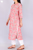 Terry Voile Kurta With Chiffon Dupatta In Floral Block Print