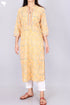 Terry Voile Kurta With Chiffon Dupatta In Floral Block Print