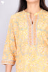 Terry Voile Kurta With Chiffon Dupatta In Floral Block Print