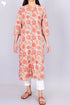 Terry Voile Kurta With Chiffon Dupatta In Floral Block Print