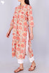 Terry Voile Kurta With Chiffon Dupatta In Floral Block Print