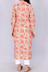 Terry Voile Kurta With Chiffon Dupatta In Floral Block Print