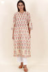 Terry Voile Kurta With Chiffon Dupatta In Graphic Block Print