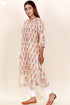 Terry Voile Kurta With Chiffon Dupatta In Graphic Block Print