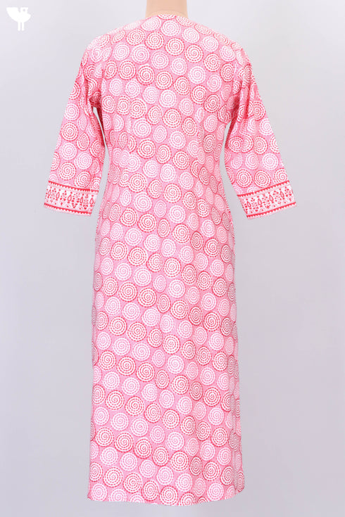Bizzy Lizzy Kurta With Kota Doria Dupatta in Graphic Block Print
