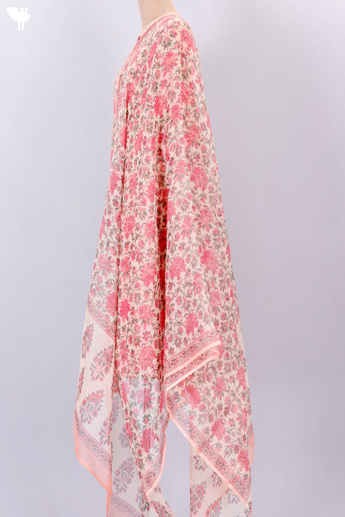 Bizzy Lizzy Kurta With Kota Doria Dupatta in Graphic Block Print