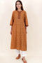 Bizzy Lizzy Kurta With Kota Doria Dupatta in Floral Block Print