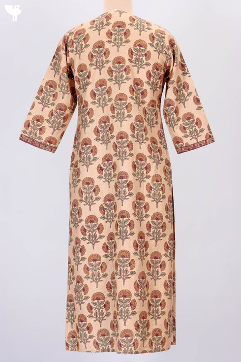 Bhagalpur Self Striped Kurta With Chanderi Dupatta In Block Print