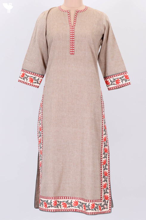 Khaadi Kurta With Kota Doria Dupatta in Floral Block Print