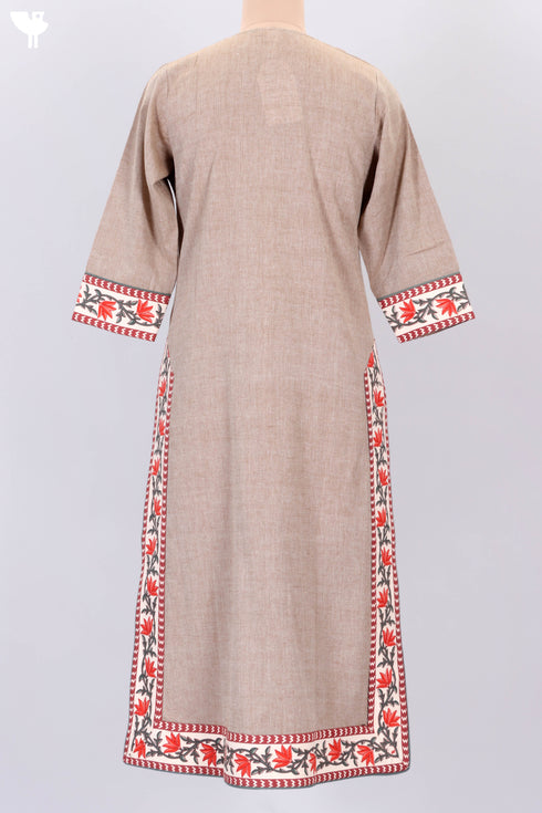 Khaadi Kurta With Kota Doria Dupatta in Floral Block Print