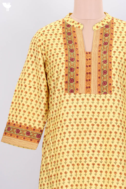 Bhagalpur Cotton Kurta With Chanderi Dupatta In FloralBlock Print