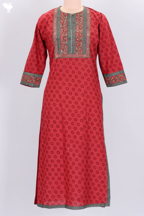 Khaadi Kurta With Mulmul Dupatta In Block Print