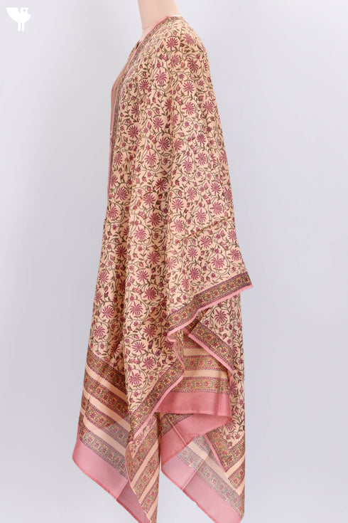 Bhagalpur Cotton Kurta With Chanderi Dupatta In FloralBlock Print