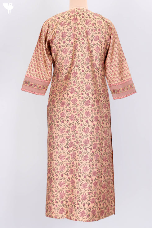 Bhagalpur Cotton Kurta With Chanderi Dupatta In FloralBlock Print