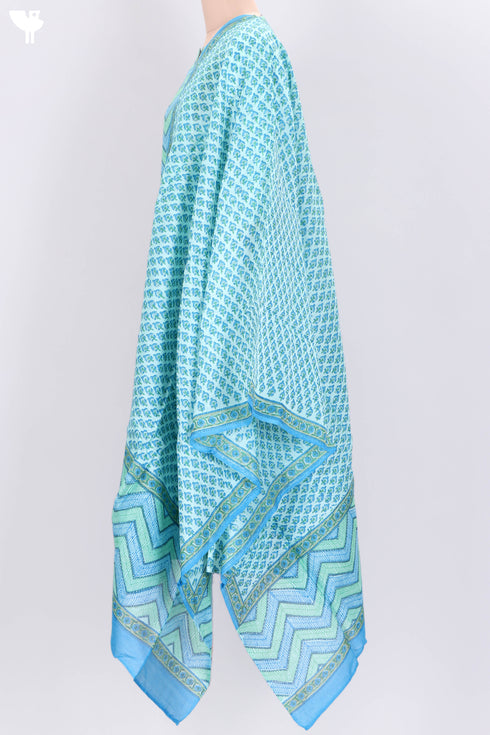 Bhagalpur Cotton Kurta With Chanderi Dupatta In Block Print