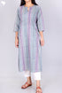 Terry Voile Kurta With Kota Dupatta In Floral Block Print